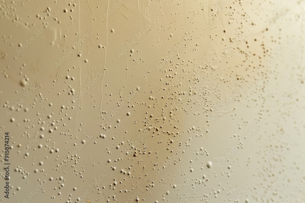 Poster close-up view of a window with condensation and water droplets
