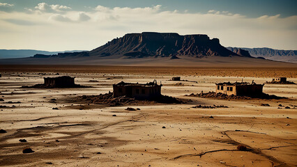 Obraz premium Barren Wasteland: Harsh Survival Landscape