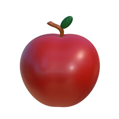 Apple 3D on png transparent background.