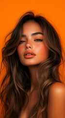 Naklejka premium Stunning Mexican Female Model With Caramel Skin 