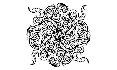 Fototapeta premium Black and white classic illustration ancient line art unique ornament