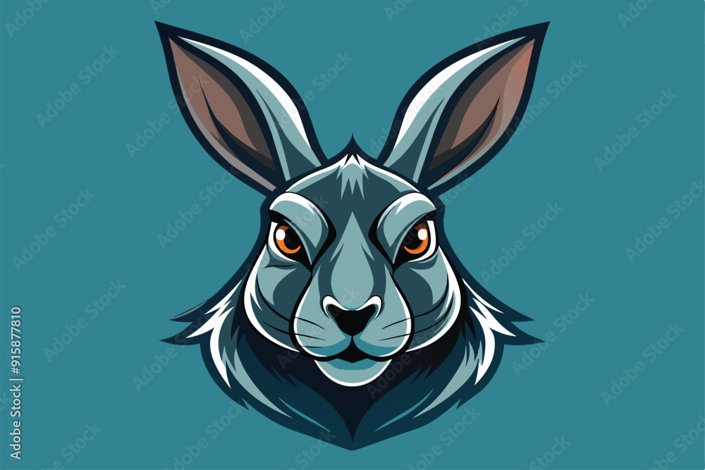 Aufkleber a sleek rabbit design showcases a captivating expression, emphasizing its distinct features and eleg