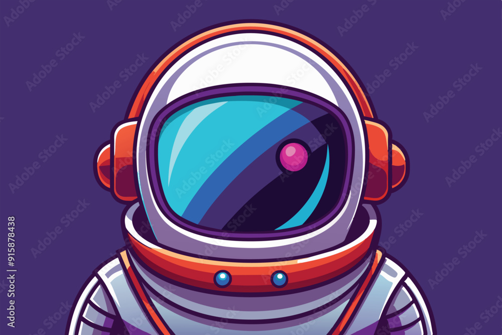 Poster a vibrant astronaut helmet is on display, showcasing its customizable features and unique design ele