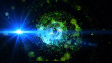 bright explosions of crystallized plasma in an abstract universe
