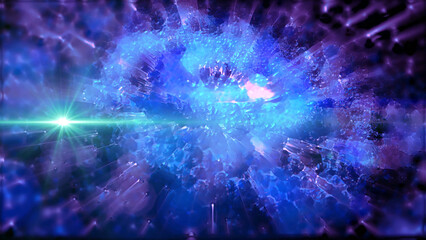 bright explosions of crystallized plasma in an abstract universe
