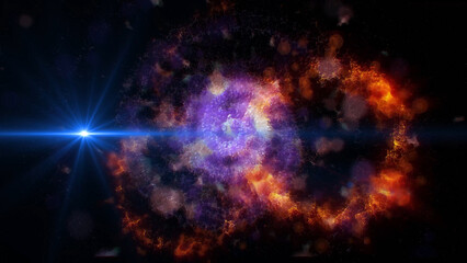 bright explosions of crystallized plasma in an abstract universe
