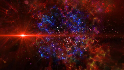 bright explosions of crystallized plasma in an abstract universe

