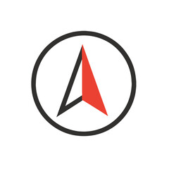 NORTH arrow in circle map  vector art illustration 