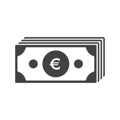 Euro banknotes for payment paper money icons. Finance banking icons for design. Vector currency elements isolate.