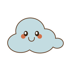 Smiling Cloud Flat Design Clipart