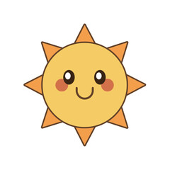 Smiling Sun Flat Design Clipart