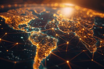 A close-up view of a map of the world, suitable for educational or travel-related purposes