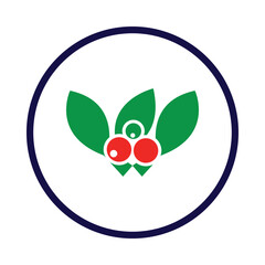 holly berry ilex mistletoe shrub sprig twig xmas christmas decoration ornament icon