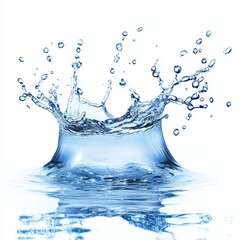 Blue water splash isolated on a white background
