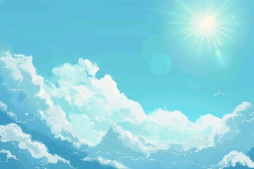 A sunny day with clouds in the sky