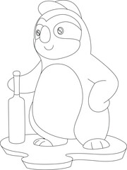 Sloth Cricket Cricket bat Animal Vector Graphic Art Illustration