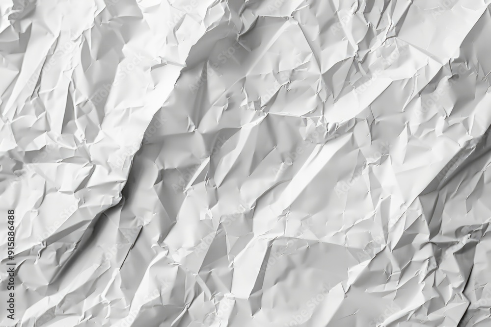 Poster a close-up shot of a crumpled sheet of paper, perfect for use in illustrations or designs where text