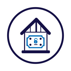 Fototapeta premium home, security, lock, protection, house apartment protection icon