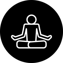 Yoga Vector Line White Circle Black