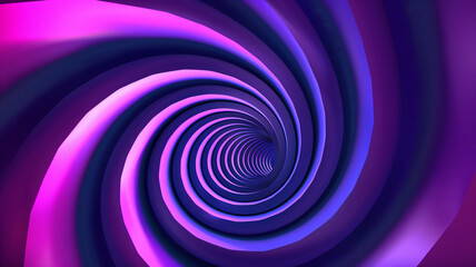 Obraz premium Optical illusion - swirling multicolored spiral - concept poster. Colorful vortex abstract horizontal background. Dynamic digital illustration. AI artwork