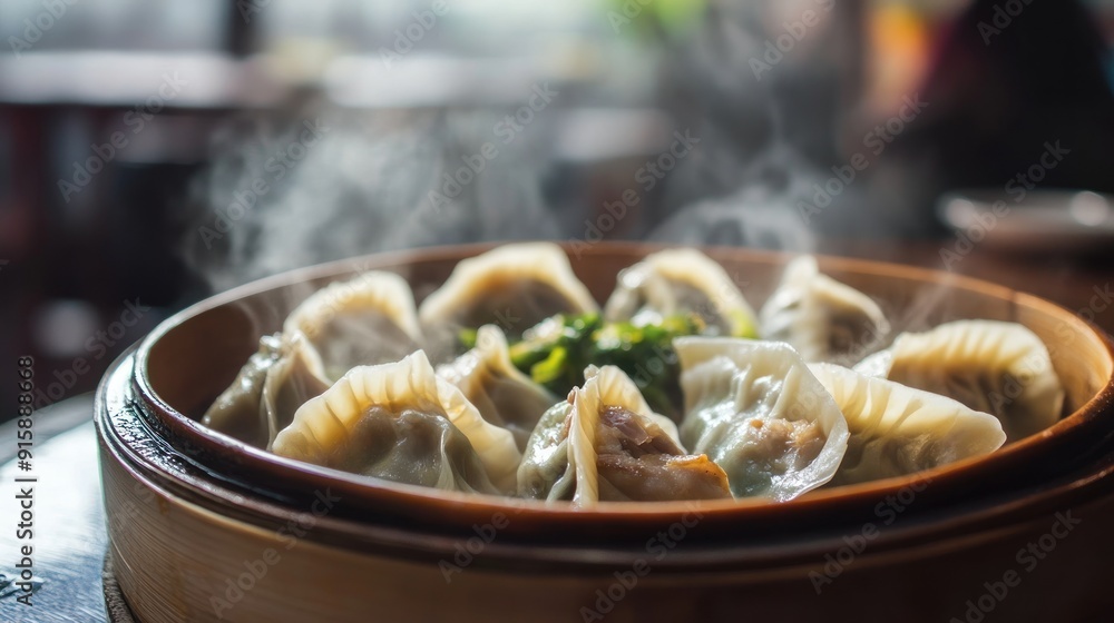 Wall mural Steaming Hot Dumplings