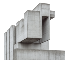 Concrete sculpture at urban art installation, cut out - stock png.