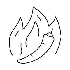 hot pepper line icon vector. hot pepper sign. isolated contour symbol black illustration