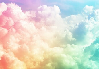 soft, pastel rainbow gradient background with delicate clouds for an ethereal and dreamy feel