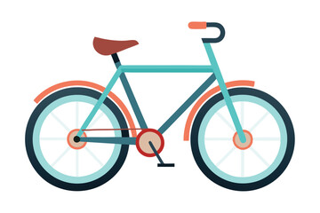 Obraz premium A modern bike icon featuring a minimalistic design, showcasing a vibrant color palette, perfect for graphic projects related to cycling and outdoor activities