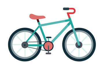 Fototapeta premium A colorful, flat design bicycle icon perfect for illustrating cycling, sports activities, and urban commuting