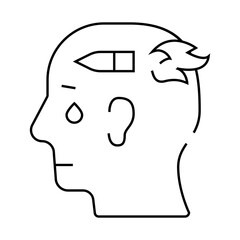 military psychology line icon vector. military psychology sign. isolated contour symbol black illustration