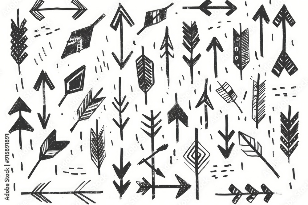 Poster A simple illustration of arrows pointing in different directions, perfect for use in presentations or as a design element