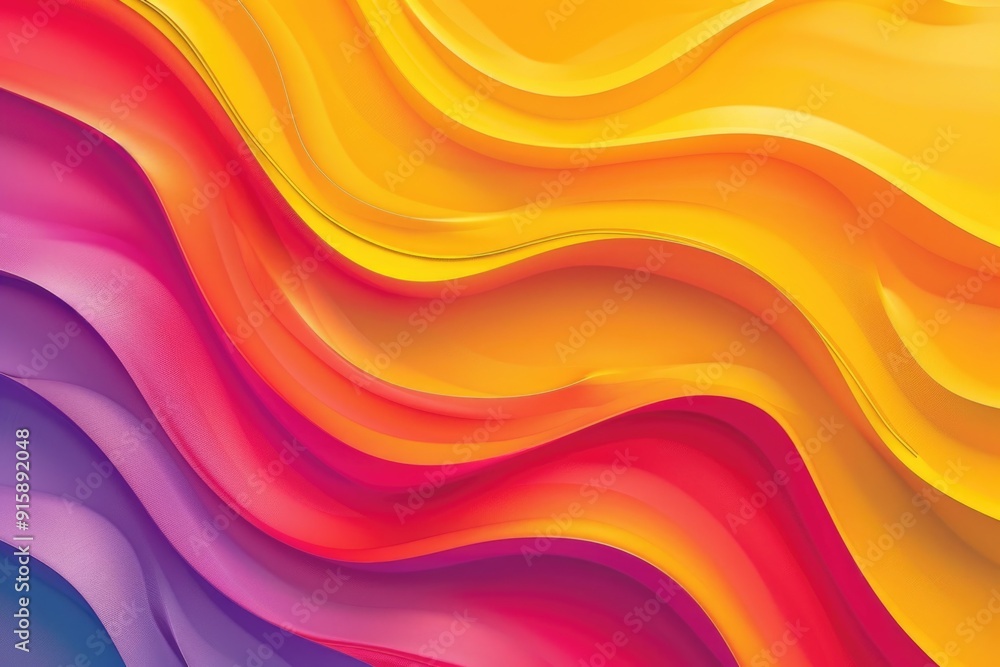 Poster colorful abstract design with wavy lines