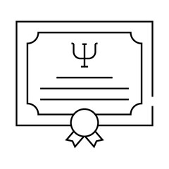 diploma psychologist line icon vector. diploma psychologist sign. isolated contour symbol black illustration