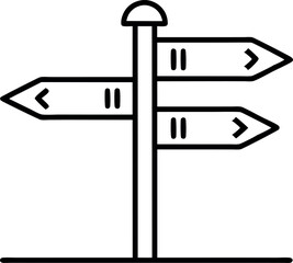 Simple Directional Arrow Sign Icon For Navigation