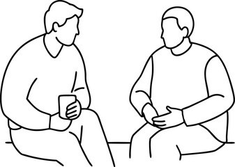 Two People Having a Conversation Over Coffee