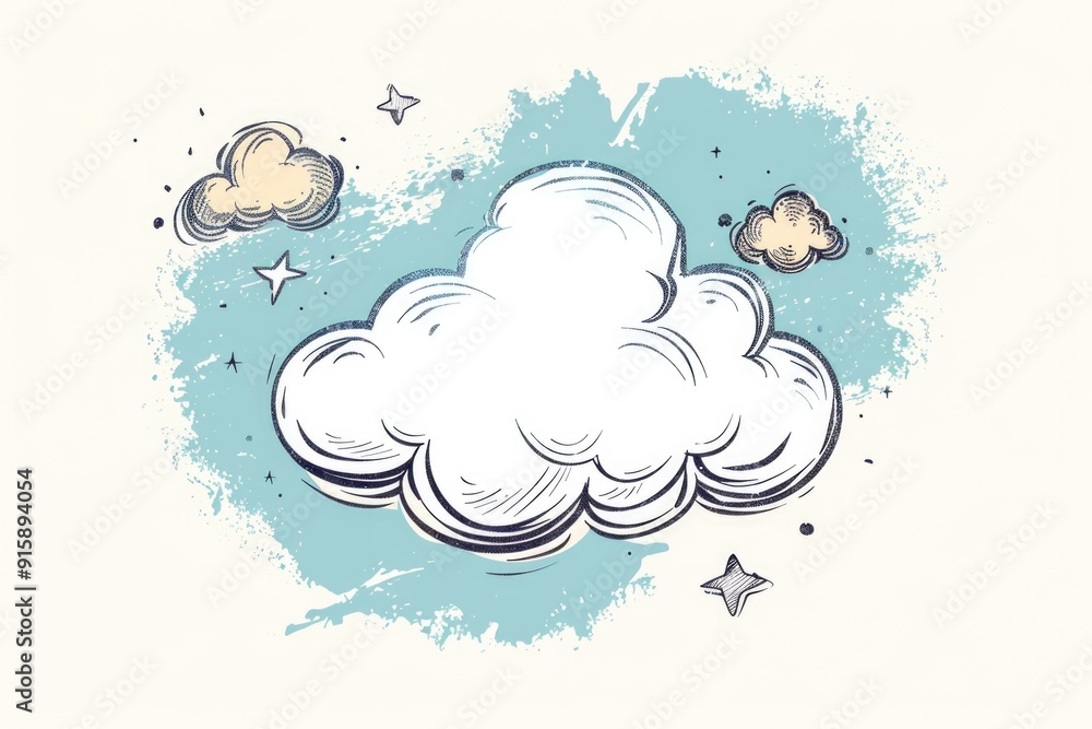 Poster a cloud floating in the sky with white and grey clouds, could be used for weather or nature related 