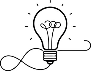 Minimalist Lightbulb Icon Representing Creativity and Innovation