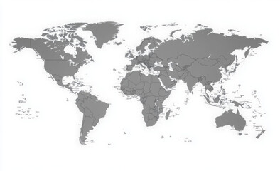 Fototapeta premium Grey blank world map.