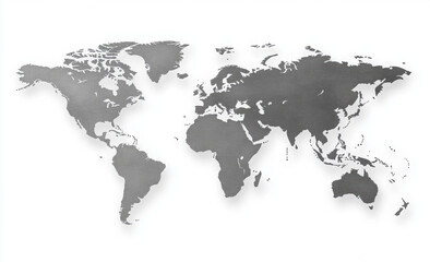 Fototapeta premium Grey blank world map.