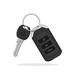 Сar Key Vector. Key with car alarm keychain vector Illustration Isolated on White Background. Car Key with Lock Illustration Vector.