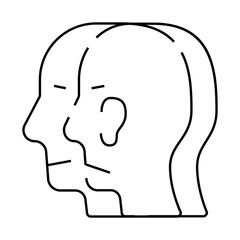 split personality line icon vector. split personality sign. isolated contour symbol black illustration