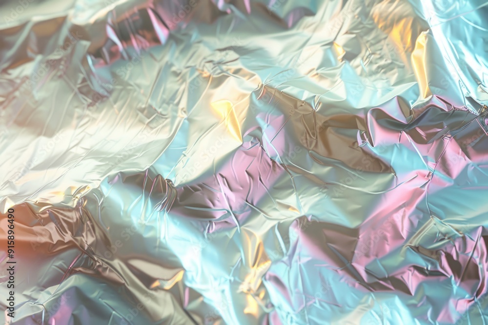 Aufkleber A detailed view of a sheet of tin foil, with intricate patterns and texture