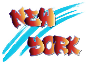 New York  -city ​​name -word - Vector Graphics - multicolor -street art -  ideal for websites, presentations, greetings, banners, cards, t-shirt, sweatshirt, prints, mug, Sublimation, Cricut	