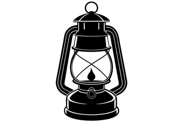 Retro camping lantern lamp silhouette, lamp icon, vector illustration © Trendy CraftSVG 