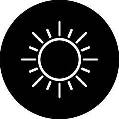 Sun Vector Line White Circle Black