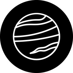 Neptune Vector Line White Circle Black