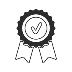 Certificate badge award icon. Premium quality. Seal stamp. Achievement badge. Profile Verification. Quality mark. Vector check mark. Approval sign. Task done. Project completed.