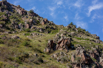 landscape with blue sky and clouds