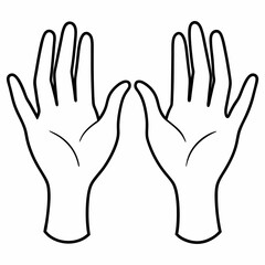 human hands line art  Silhouette Vector illustration